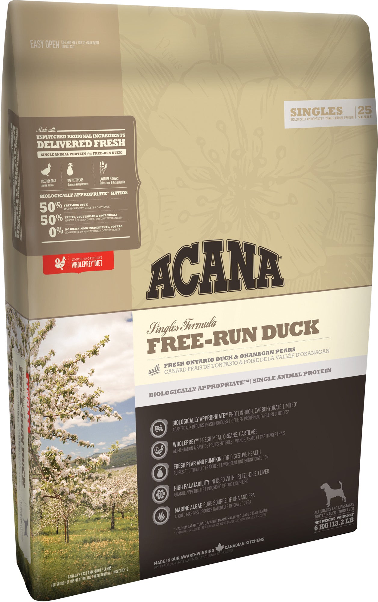 Acana Singles Free-Run Duck ACANA DogDepot.nl