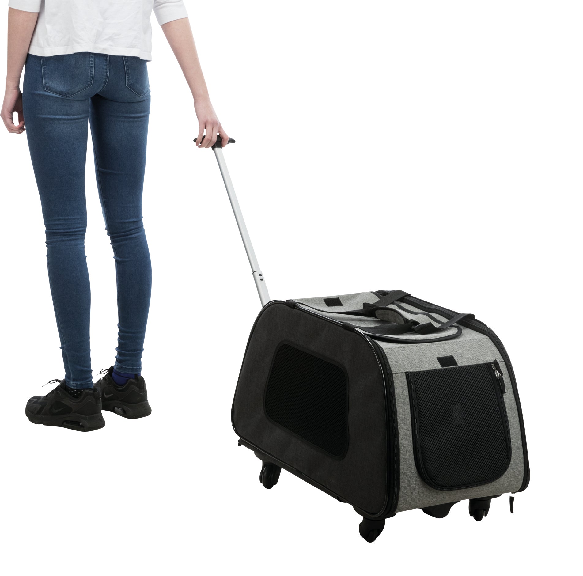 Trixie Reismand Trolley Zwart / Lichtgrijs