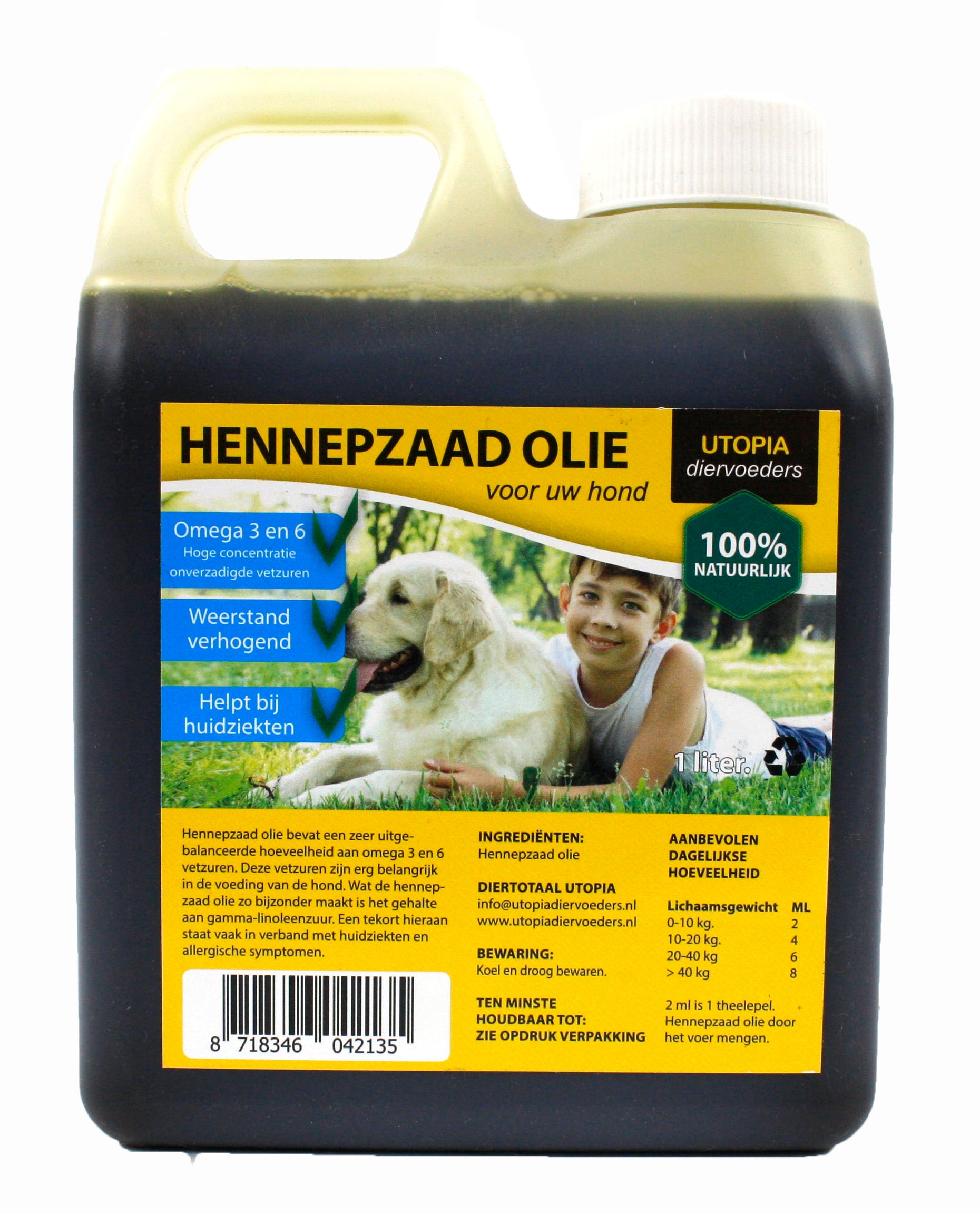 Utopia Hennepzaad Olie UTOPIA DogDepot.nl