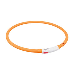 Trixie Lichtgevende Halsband Hond Usb Siliconen Oplaadbaar Oranje TRIXIE DogDepot.nl