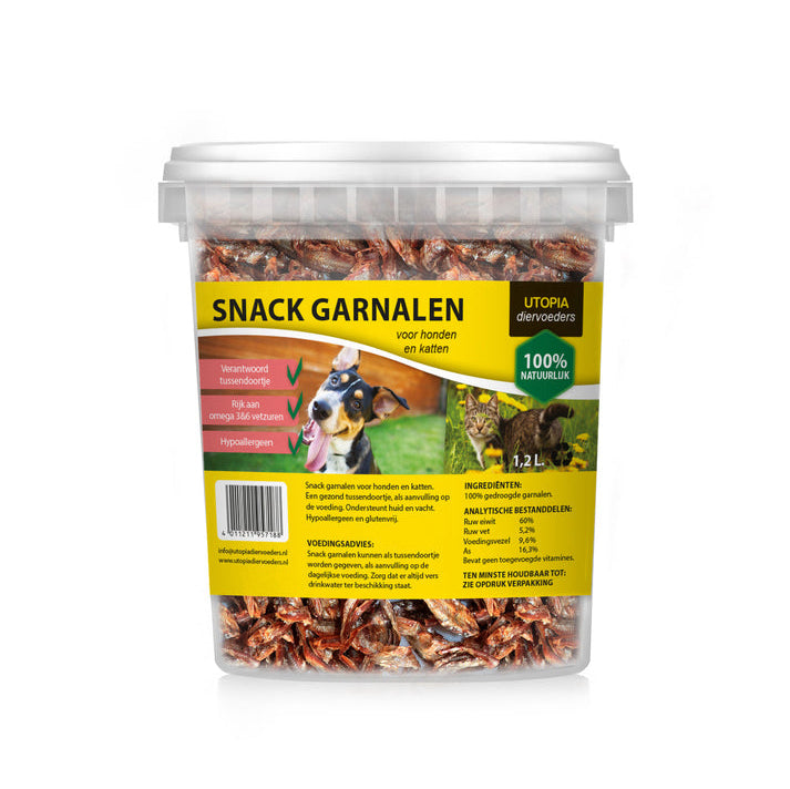Utopia Gedroogde Snack Garnalen Voor Hond En Kat UTOPIA DogDepot.nl