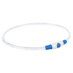 Trixie Lichtgevende Halsband Usb Flash Light Oplaadbaar Tpu Blauw TRIXIE DogDepot.nl