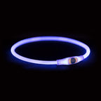 Trixie Lichtgevende Halsband Usb Flash Light Oplaadbaar Tpu Blauw