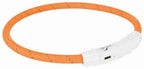 Trixie Lichtgevende Halsband Hond Flash Usb Tpu / Nylon Oranje TRIXIE DogDepot.nl