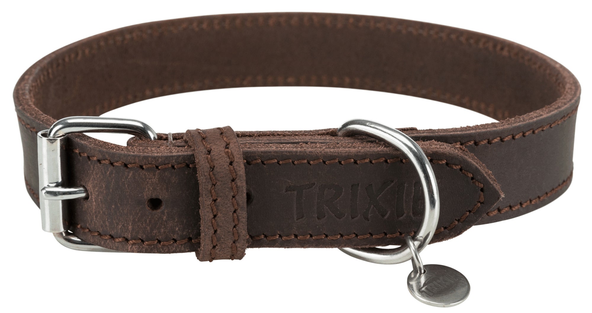 Trixie Halsband Hond Rustic Vetleer Donkerbruin TRIXIE DogDepot.nl