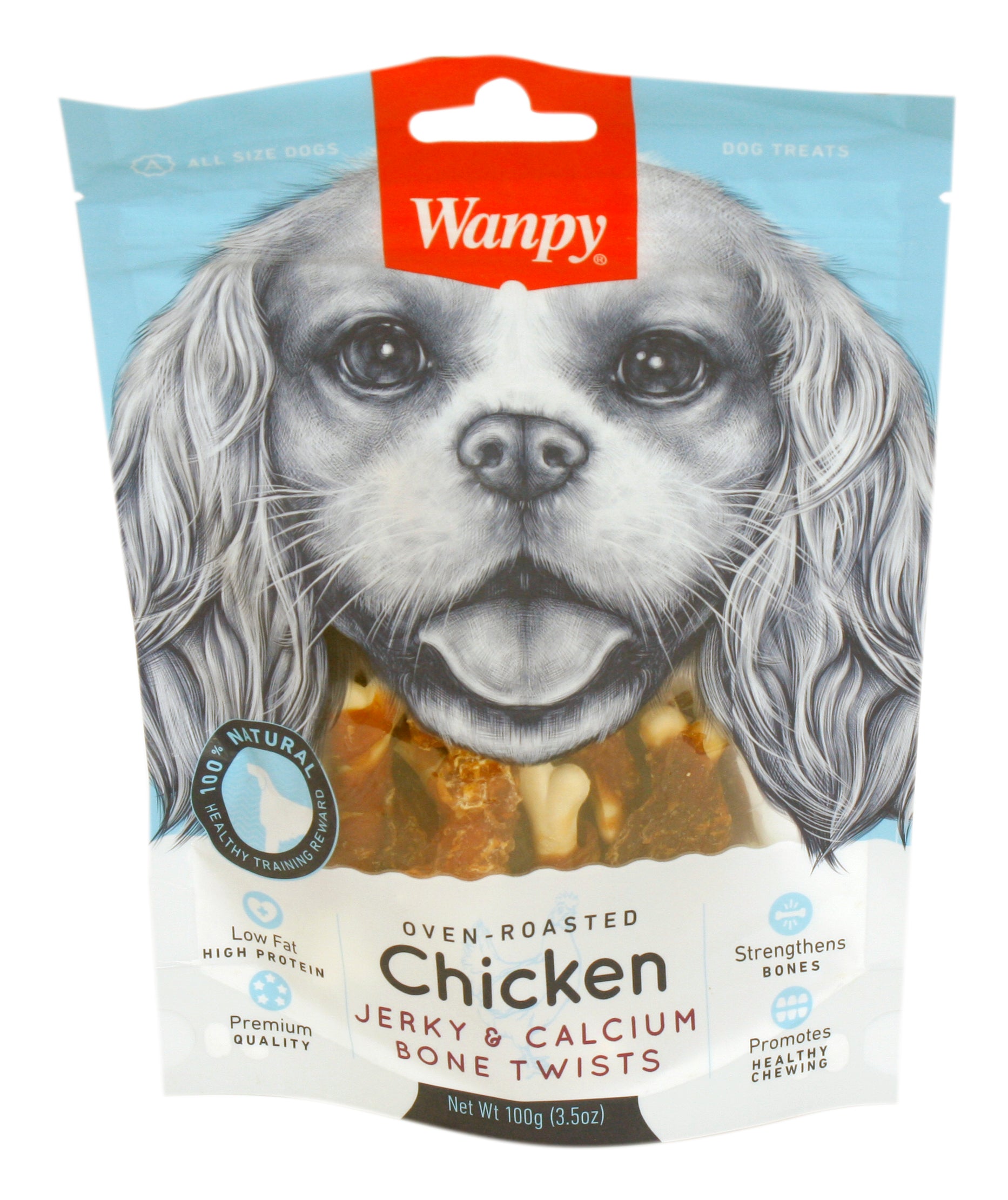 Wanpy Oven-Roasted Chicken Jerky / Calcium Bone Twists