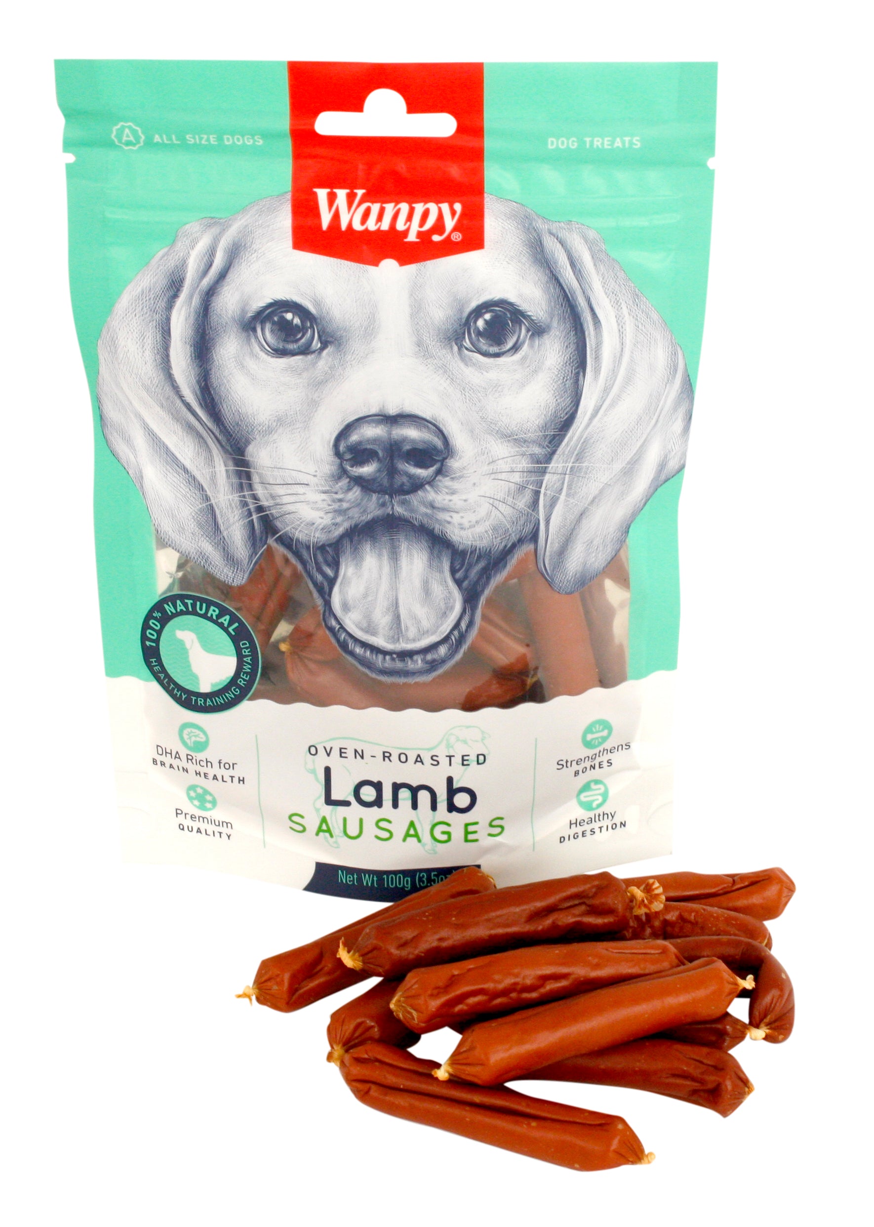 Wanpy Oven-Roasted Lamb Sausages WANPY DogDepot.nl