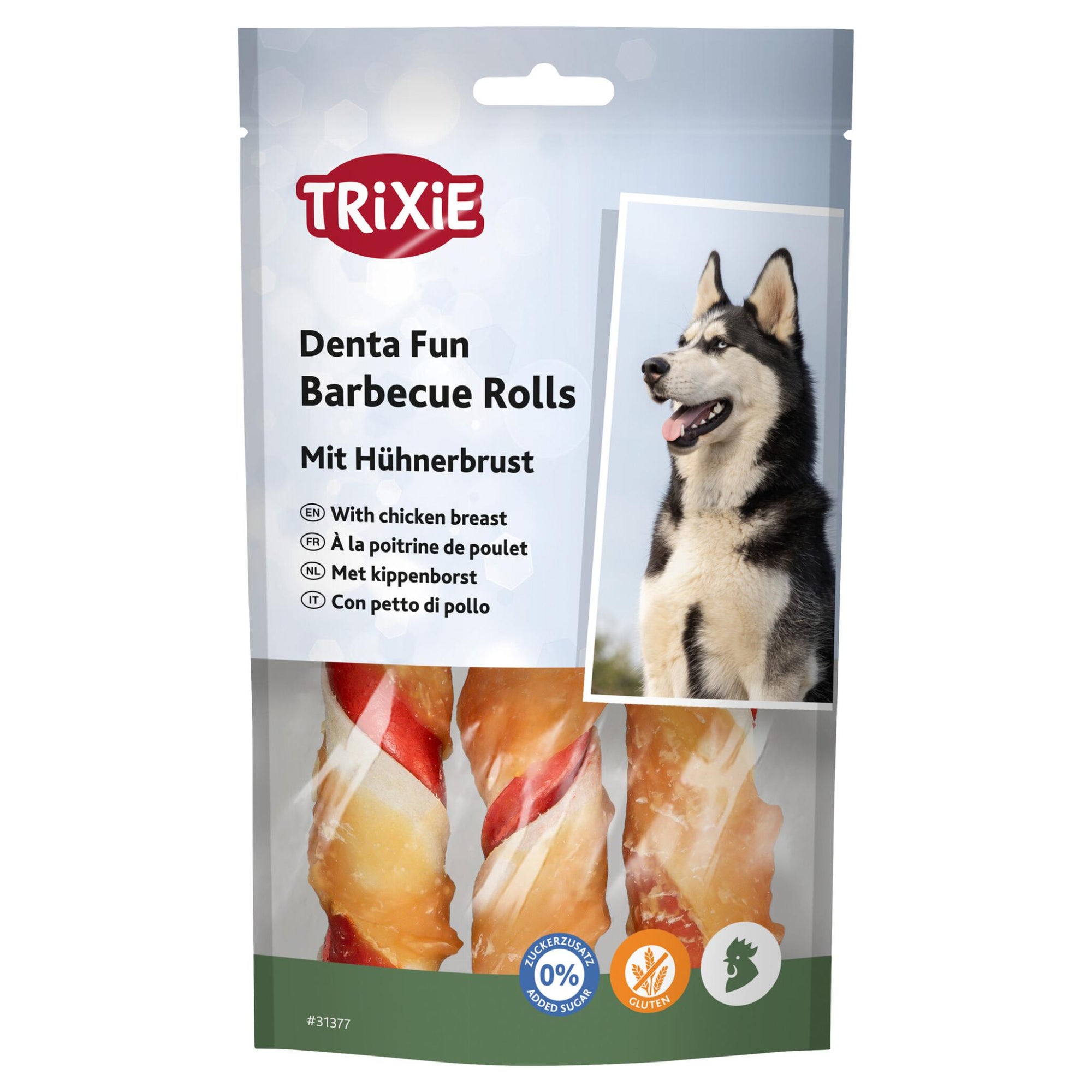 Trixie Denta Fun Barbecue Chicken Chewing Rolls TRIXIE DogDepot.nl