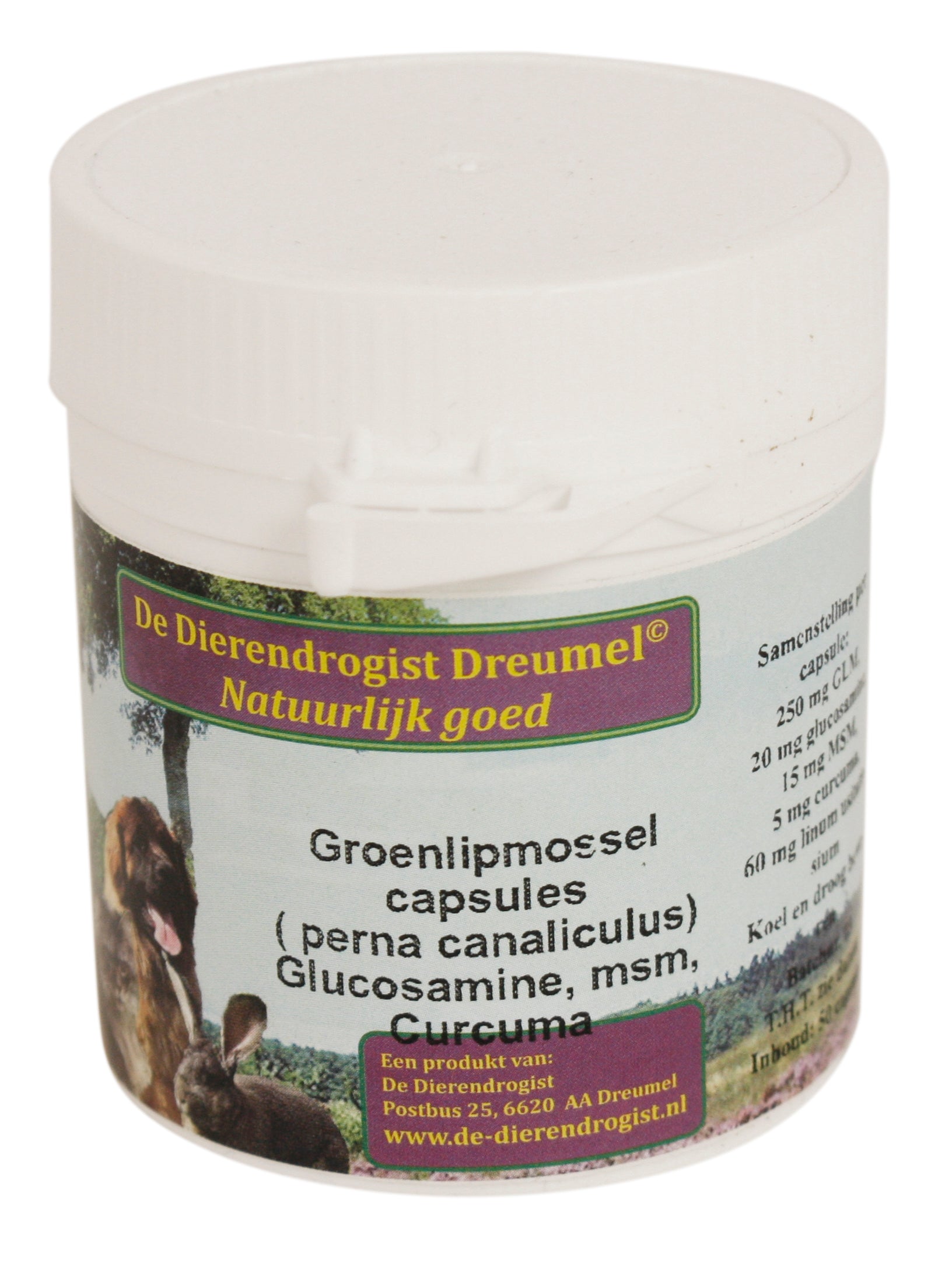 Dierendrogist Groenlipmossel Met Glucosamine / Msm / Curcuma DIERENDROGIST DogDepot.nl