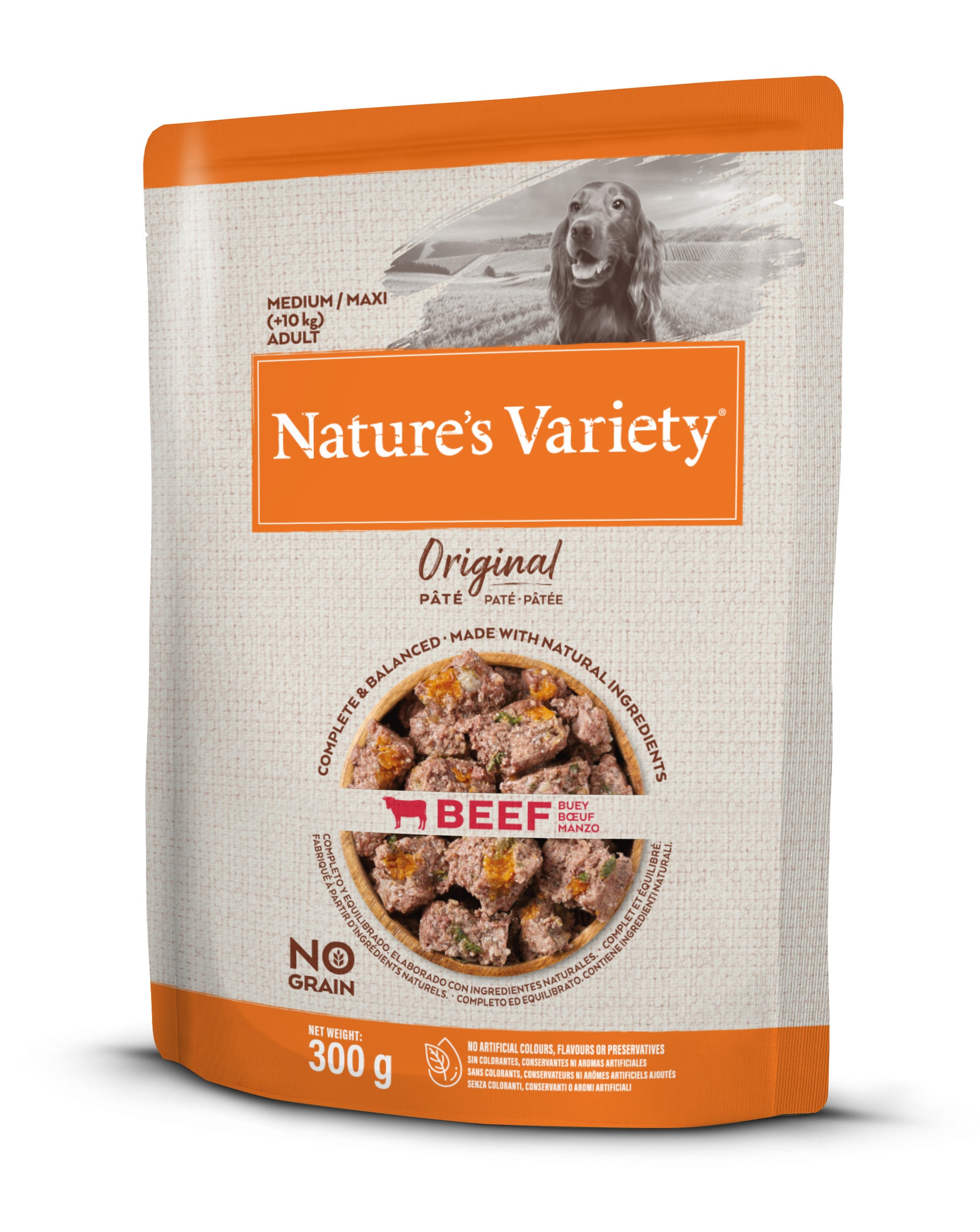 Natures Variety Original Adult Medium / Maxi Pouch Beef No Grain NATURES VARIETY DogDepot.nl