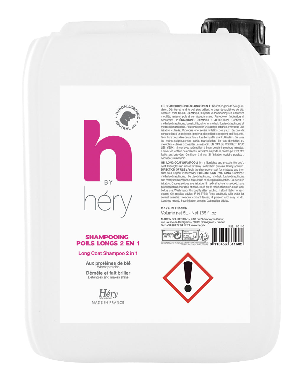 Hery H By Hery Shampoo Hond Voor Lang Haar HERY DogDepot.nl