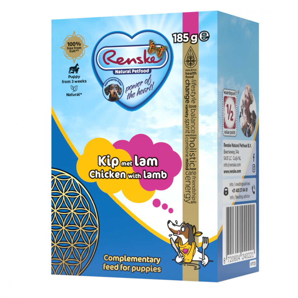 Renske Vers Bereide Maaltijd Puppy Lam / Kip RENSKE DogDepot.nl
