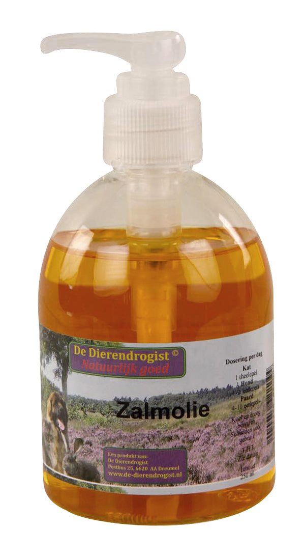 Dierendrogist Zalmolie Met Dispenser DIERENDROGIST DogDepot.nl