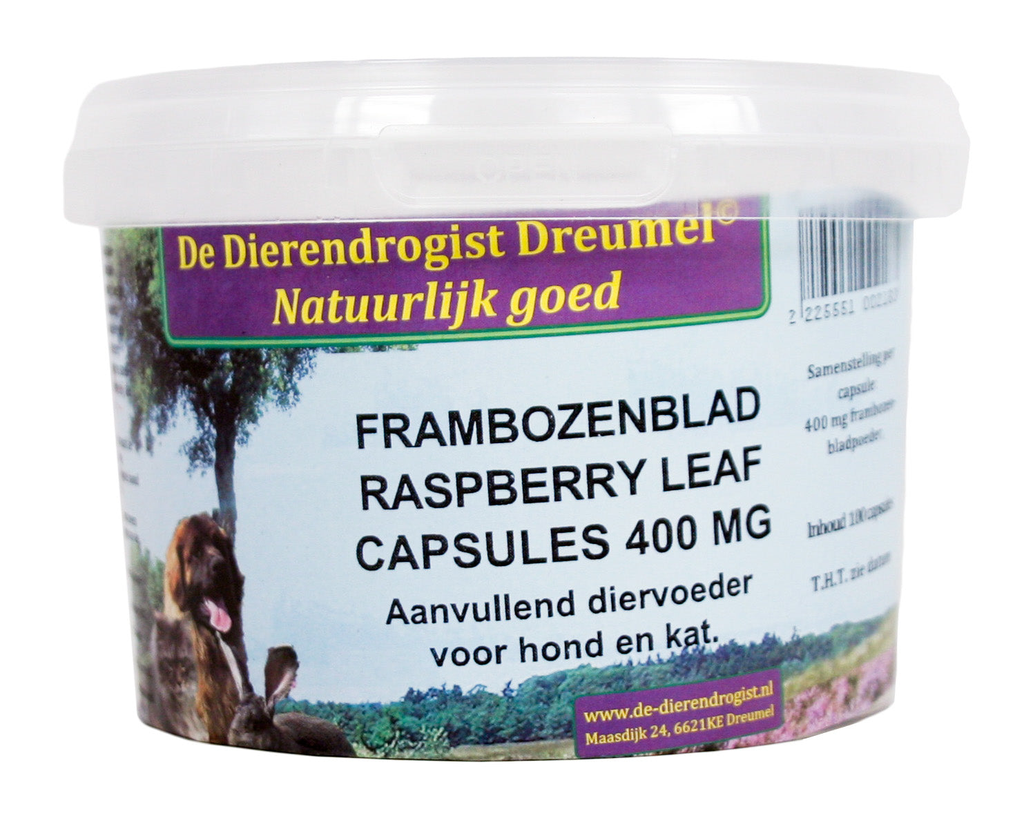 Dierendrogist Frambozenblad Capsules DIERENDROGIST DogDepot.nl