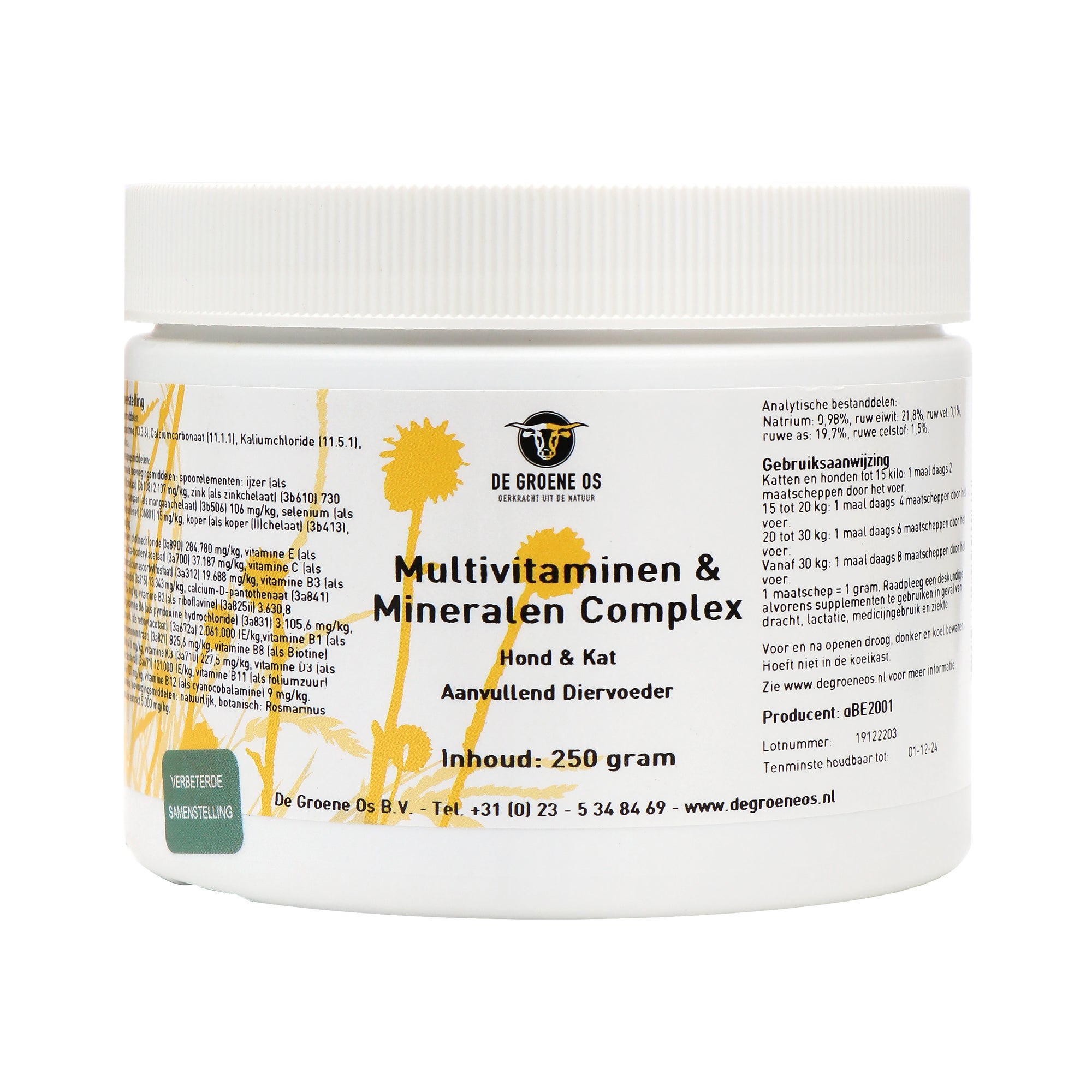 De Groene Os Multivitaminen / Mineralen Complex Hond / Kat DE GROENE OS DogDepot.nl