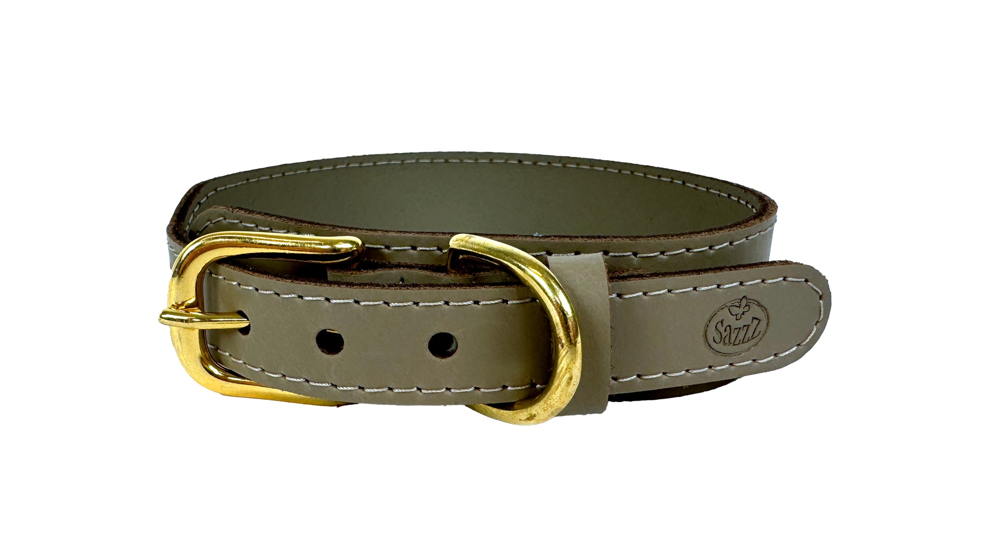 Sazzz Halsband Hond Pioneer Classic Leer Taupe SAZZZ DogDepot.nl