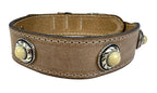Sazzz Halsband Hond Boho Treasure Stone Vintage Leer Beige SAZZZ DogDepot.nl
