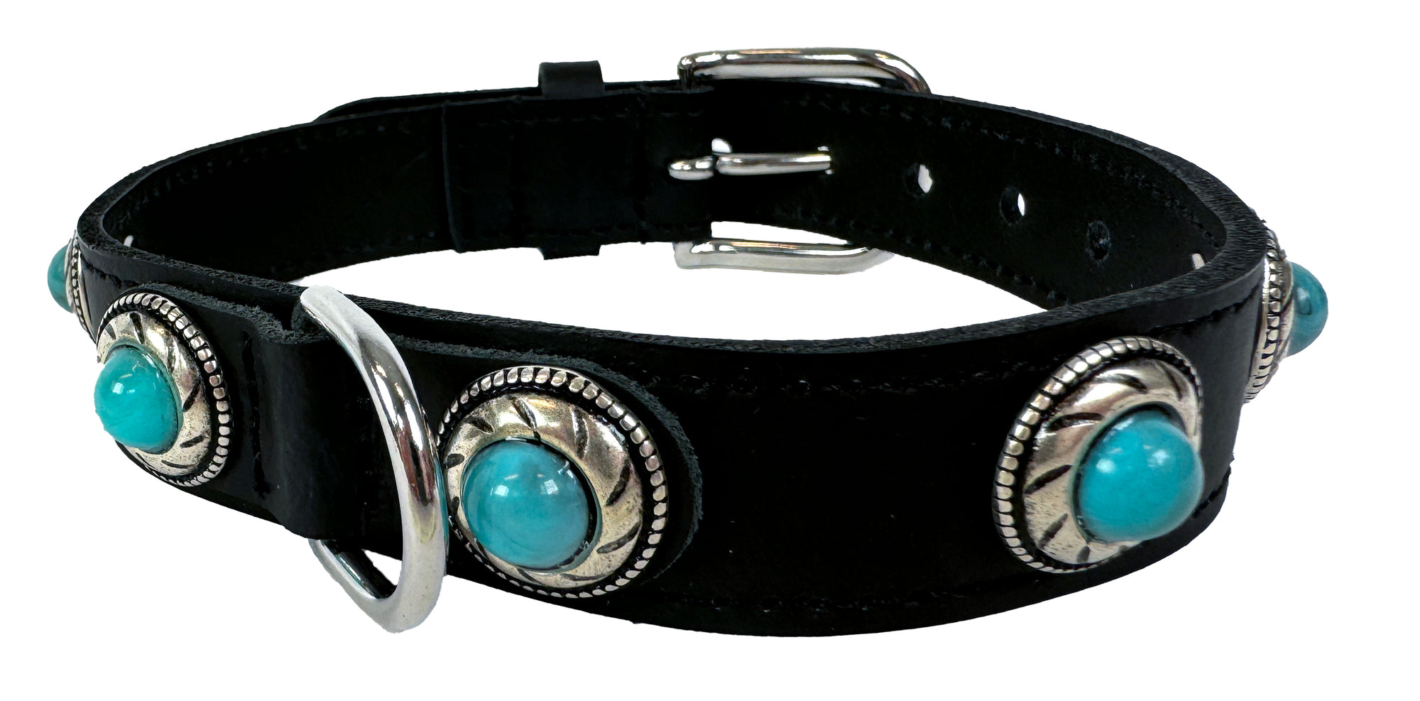 Sazzz Halsband Hond Adventure Stone Classic Leer Zwart SAZZZ DogDepot.nl