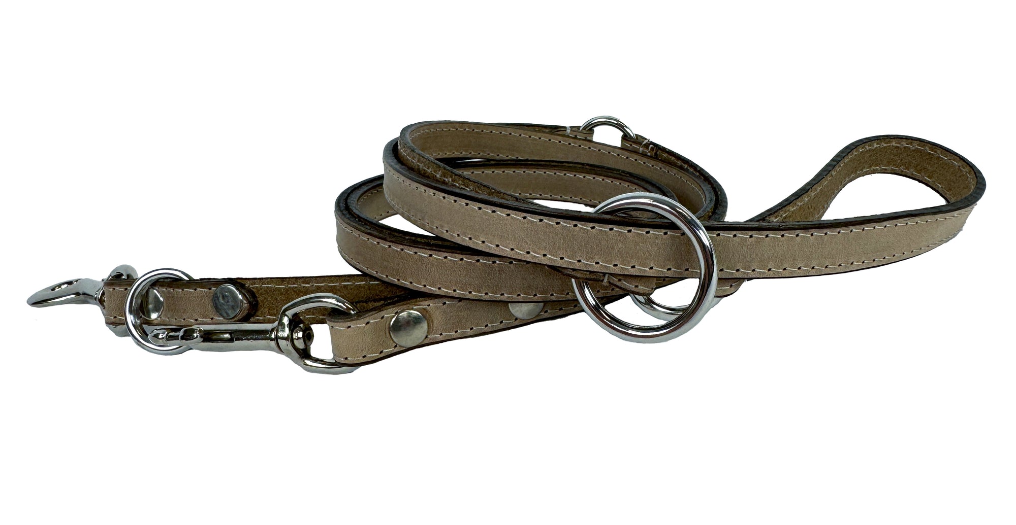 Sazzz Hondenriem Fearless Vintage Verstelbaar Leer Beige SAZZZ DogDepot.nl