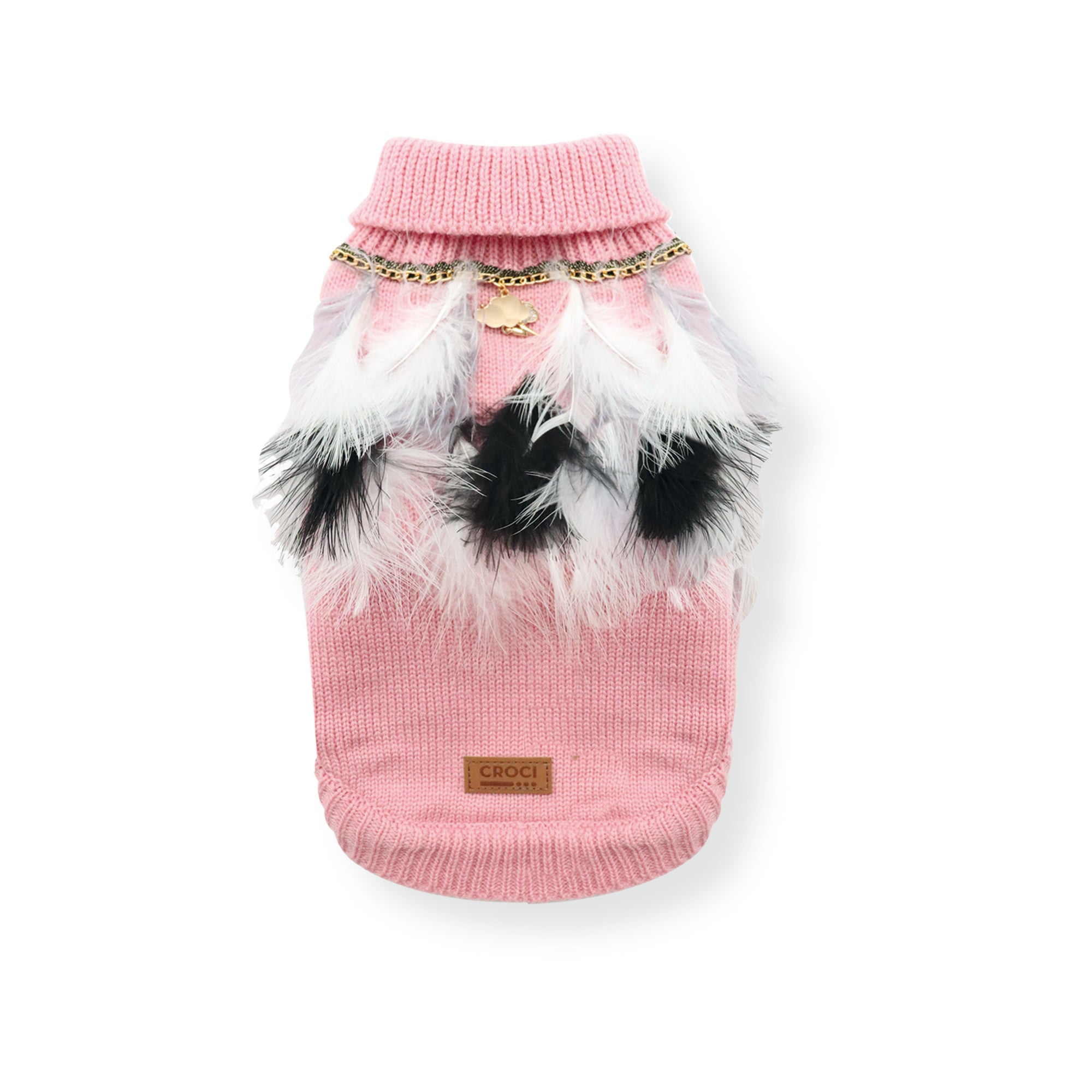 Croci Hondentrui Met Veren Roze / Wit CROCI DogDepot.nl