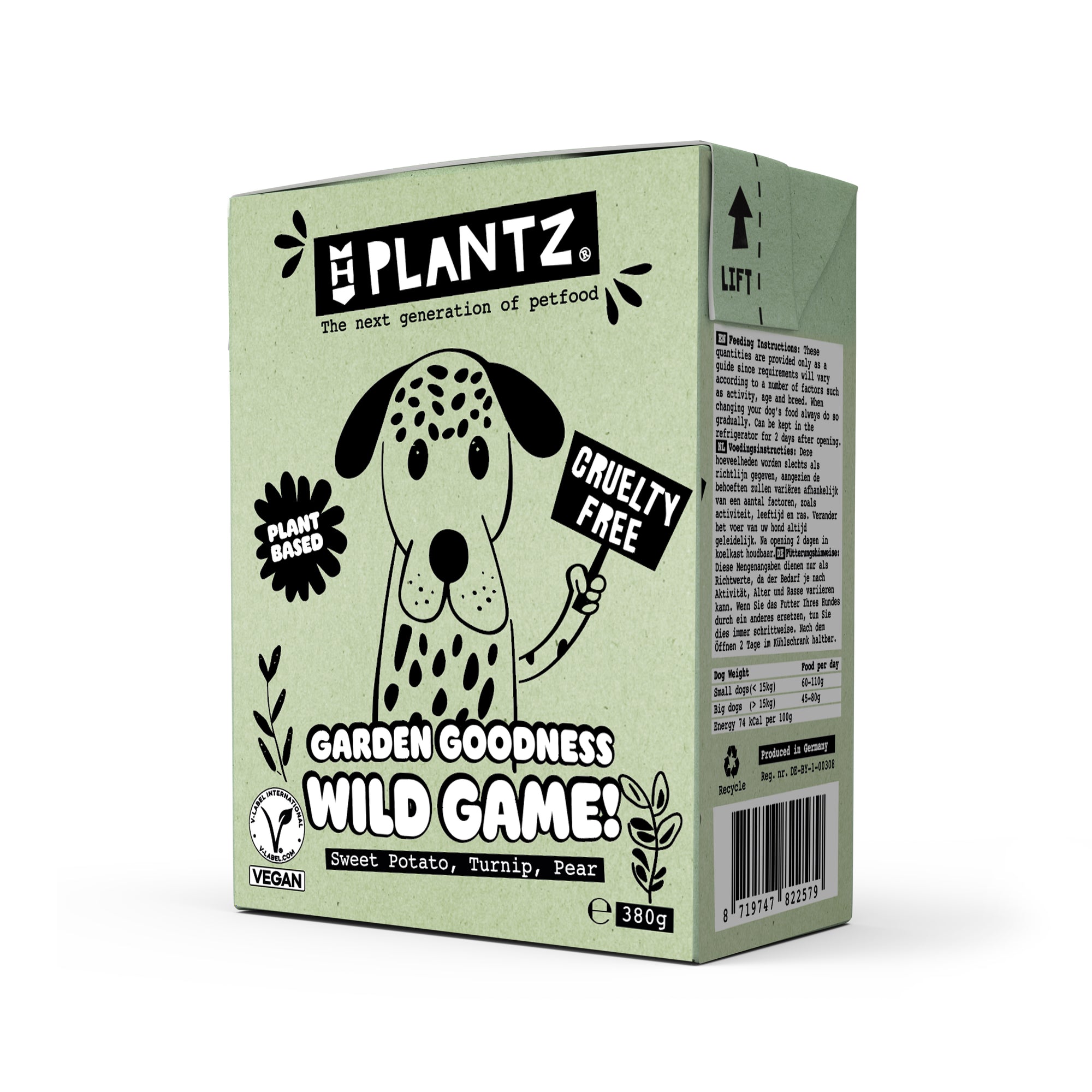 Henart Plantz Garden Goodness Wild-Game-Like Chunks Tetra Pak HENART DogDepot.nl