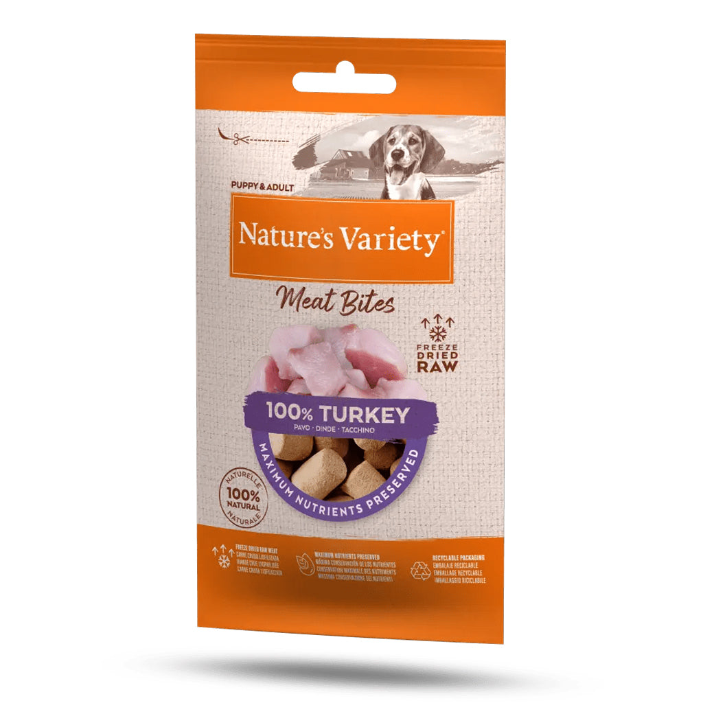 Natures Variety Freeze Dried Meat Bites Turkey NATURES VARIETY DogDepot.nl