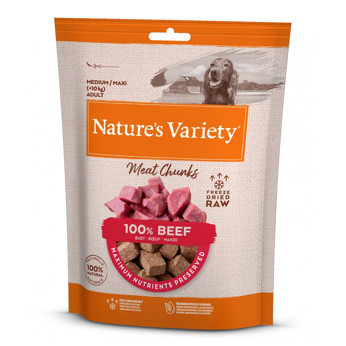 Natures Variety Freeze Dried Chunks Beef NATURES VARIETY DogDepot.nl