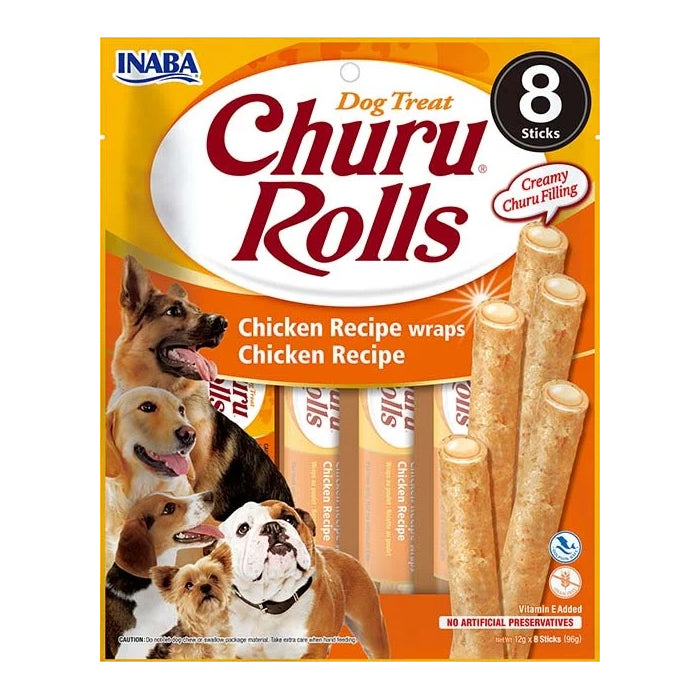 Inaba Dog Churu Rolls Chicken Recipe Wraps INABA DogDepot.nl