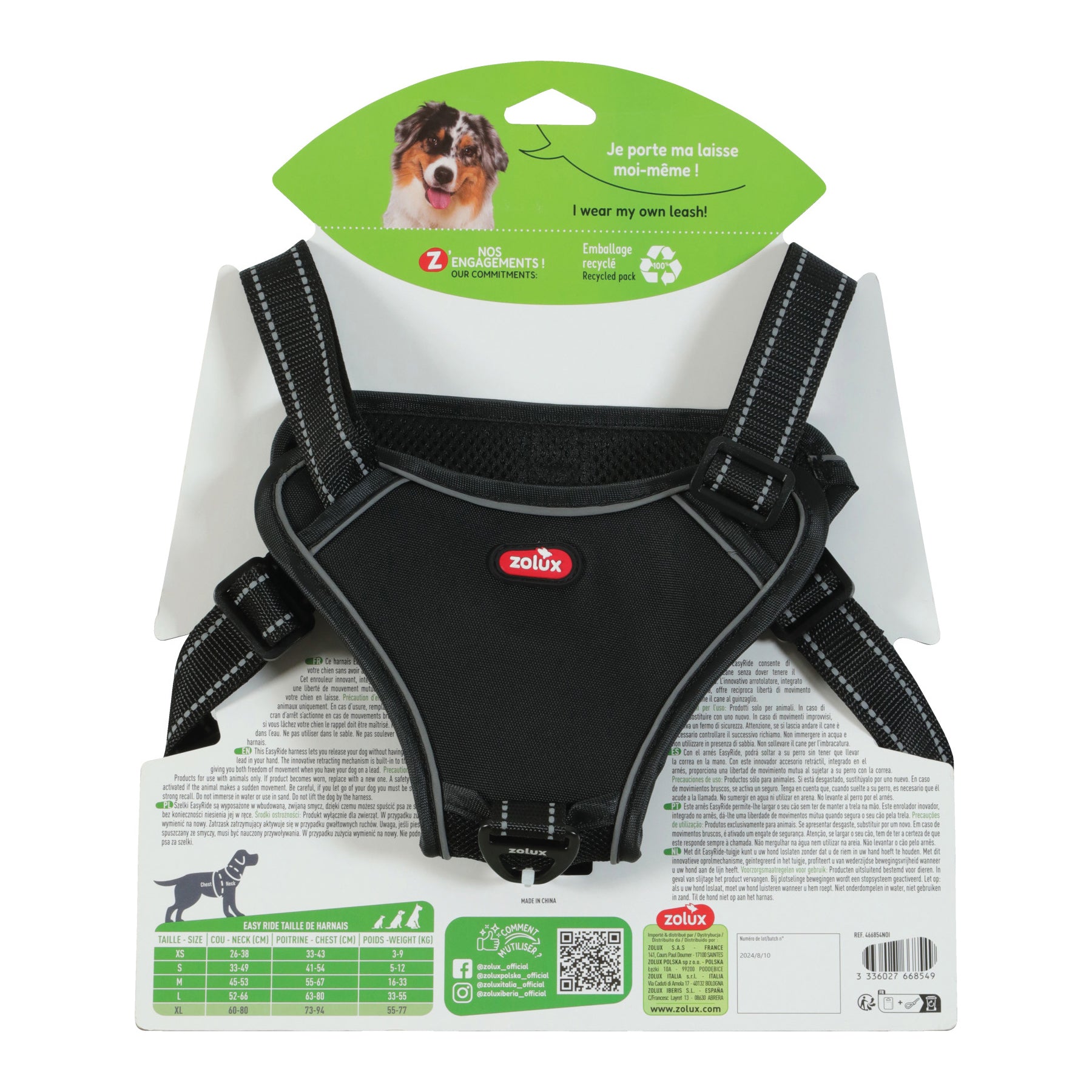 Zolux Easyride Hondentuig Zwart