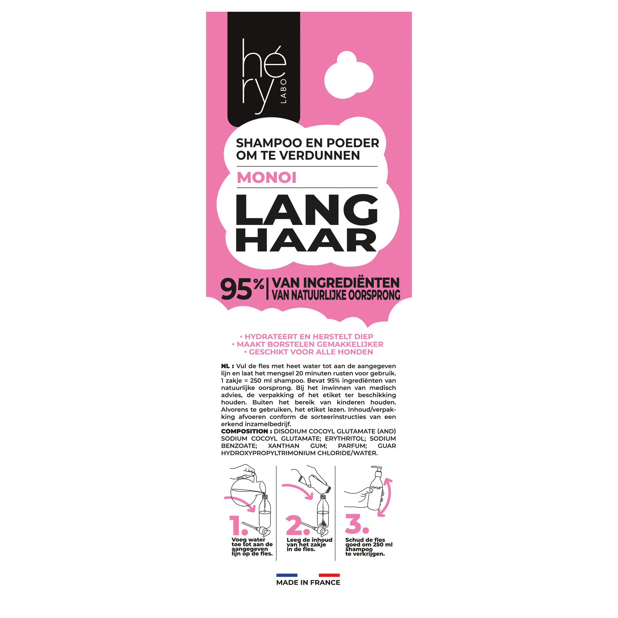 Hery Shampoo Poeder Langharige Vacht HERY DogDepot.nl