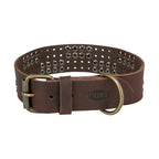 Trixie Halsband Hond Rivet Rustic Vetleer Donkerbruin
