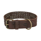 Trixie Halsband Hond Rivet Rustic Vetleer Donkerbruin TRIXIE DogDepot.nl