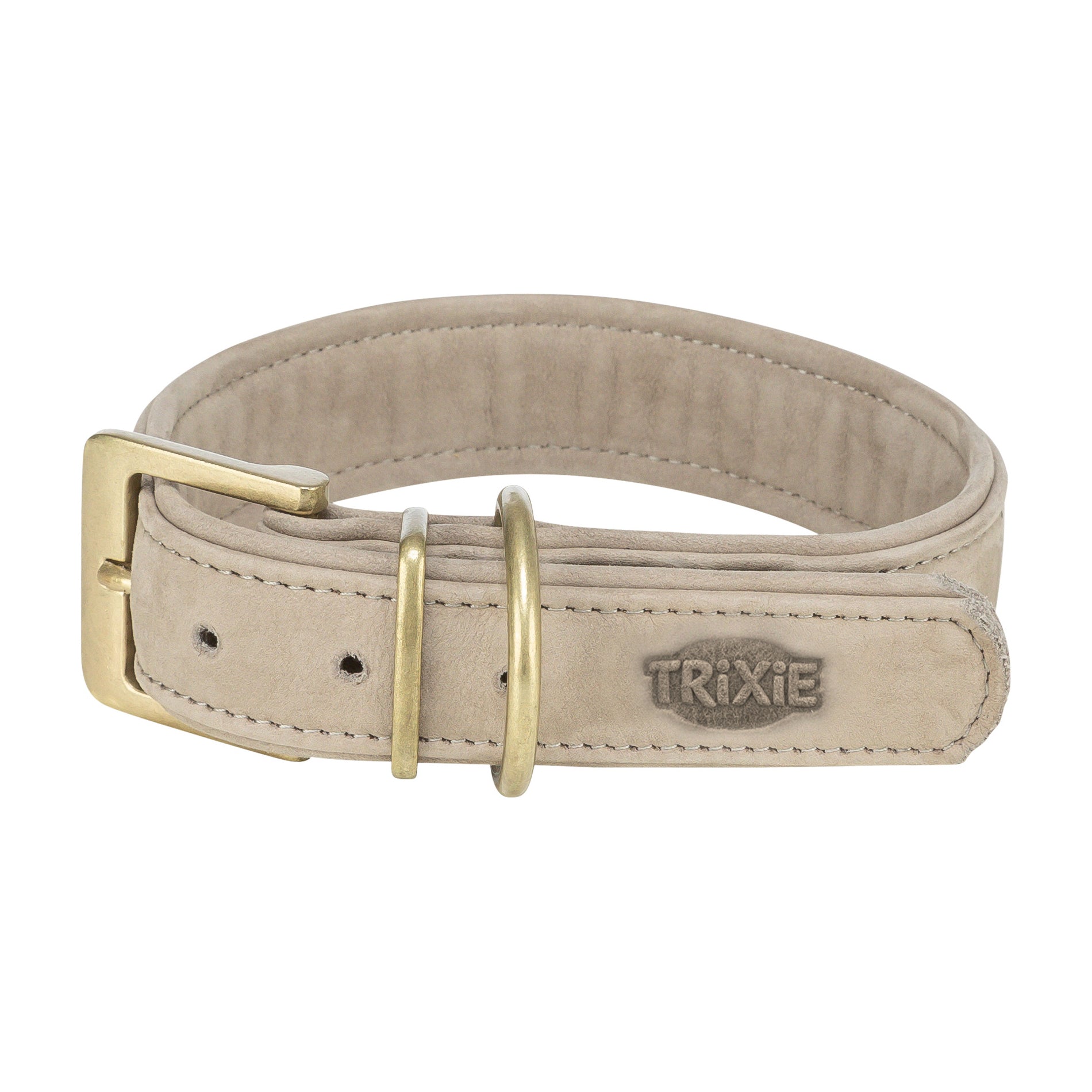 Trixie Halsband Hond Pure Leer Lichtgrijs TRIXIE DogDepot.nl