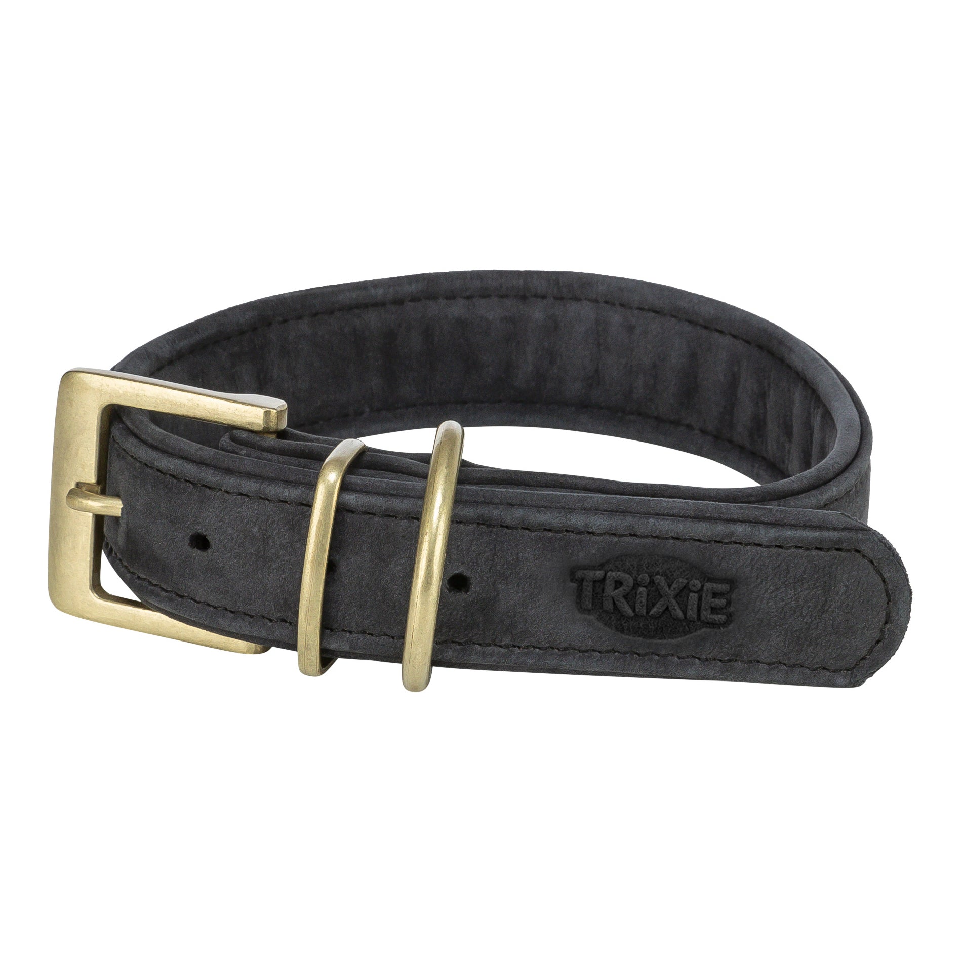 Trixie Halsband Hond Pure Leer Zwart TRIXIE DogDepot.nl