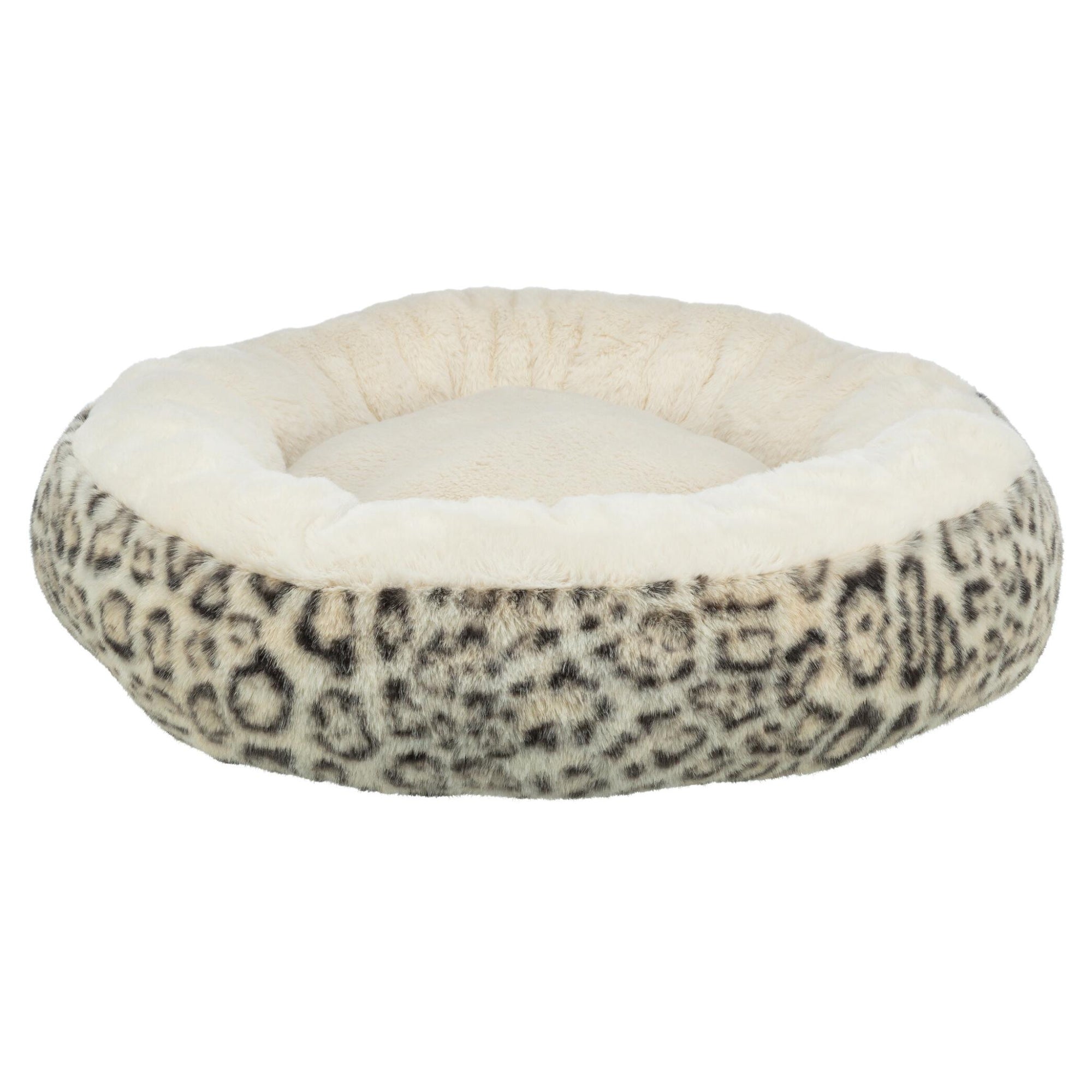 Trixie Hondenmand Leo Soft Rond Pluche Creme / Panterprint TRIXIE DogDepot.nl
