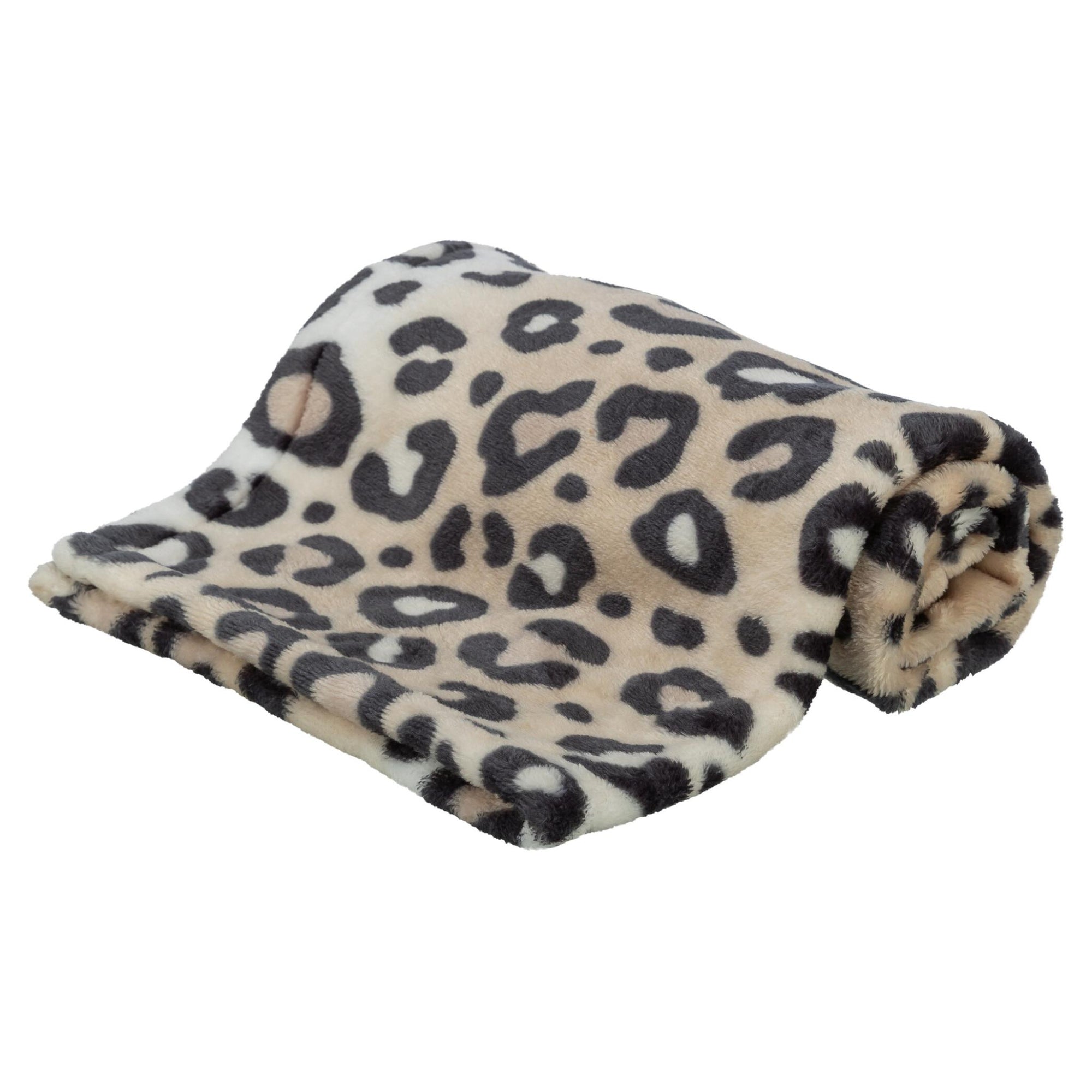 Trixie Hondendeken Leo Soft Pluche Creme / Panterprint TRIXIE DogDepot.nl